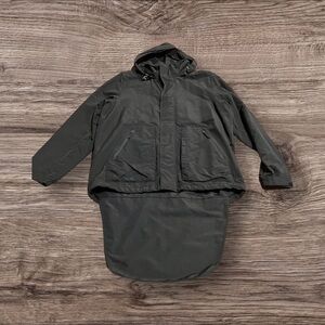 Lands End Outfitters Black Fleece Lined Hooded Jacket with Back Flap Medium